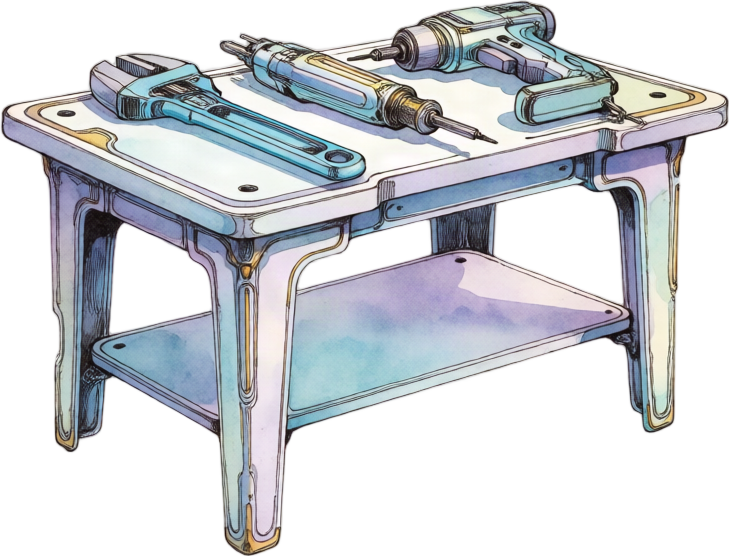 A futuristic workbench