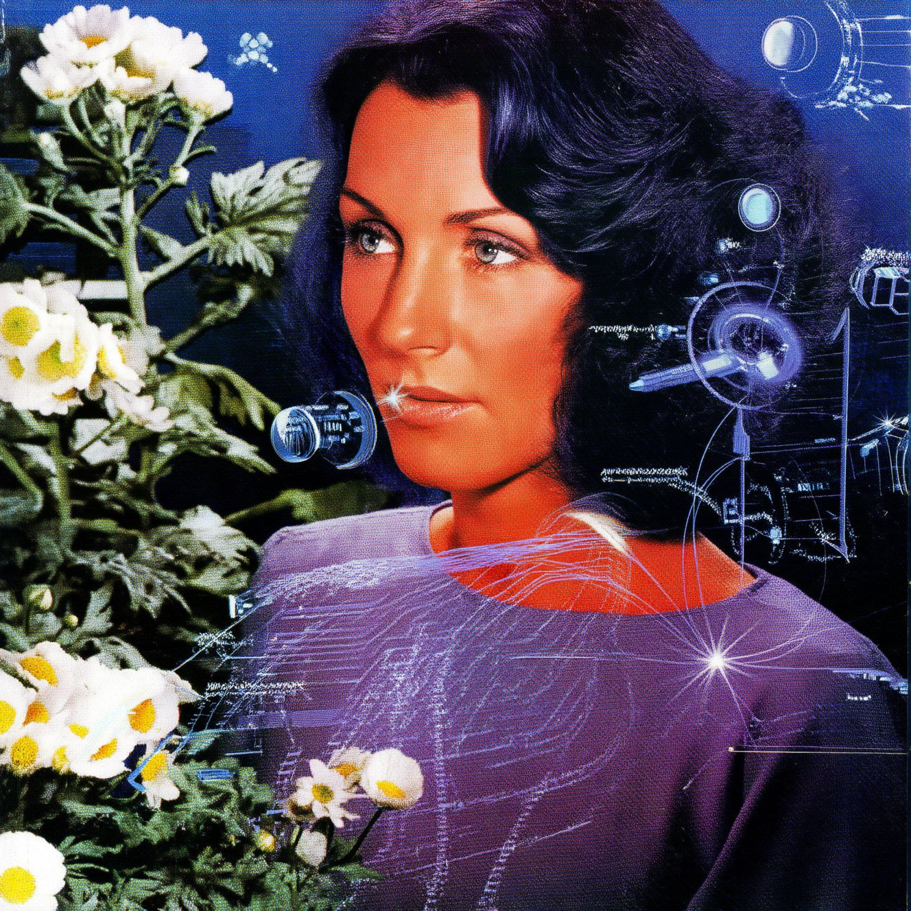 A portrait of a woman with flowers
